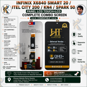 Infinix X6840 Smart 20 / Itel City 200 / Spark 50 LCD Panel Touch + LCD Complete | Compatible Display