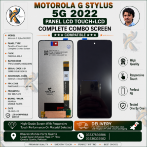 Motorola G Stylus 5G 2022 LCD Panel Touch + LCD Complete Combo Screen Replacement | Compatible Display