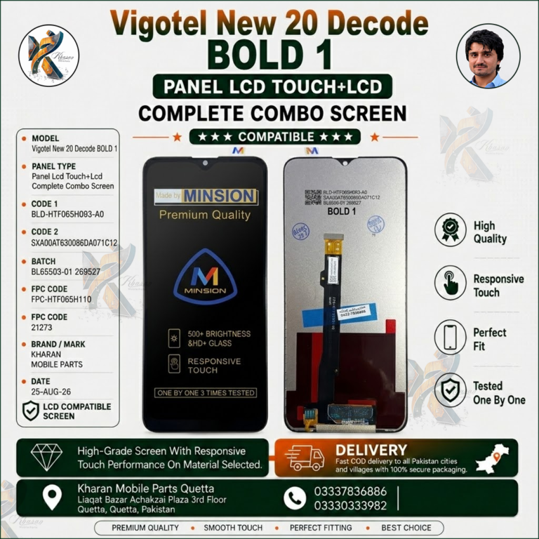 Vigotel New 20 / Decode BOLD 1 LCD Panel Touch + LCD Complete Combo Screen Replacement | Compatible Display