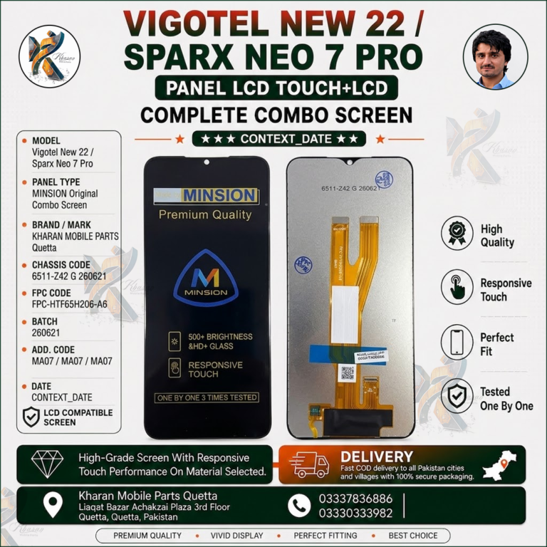 Vigotel New 22 / Sparx Neo 7 Pro LCD Panel Touch + LCD Complete Combo Screen Replacement | Compatible Display