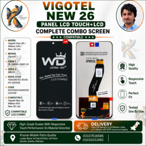 Vigotel New 26 / Walton N10 LCD Panel Touch + LCD Complete Combo Screen Replacement | Premium Quality Display