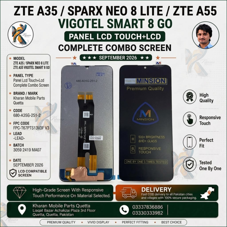 ZTE A35 / Sparx Neo 8 Lite / ZTE A55 / Vigotel Smart 8 Go LCD Panel Touch + LCD Complete Combo Screen Replacement